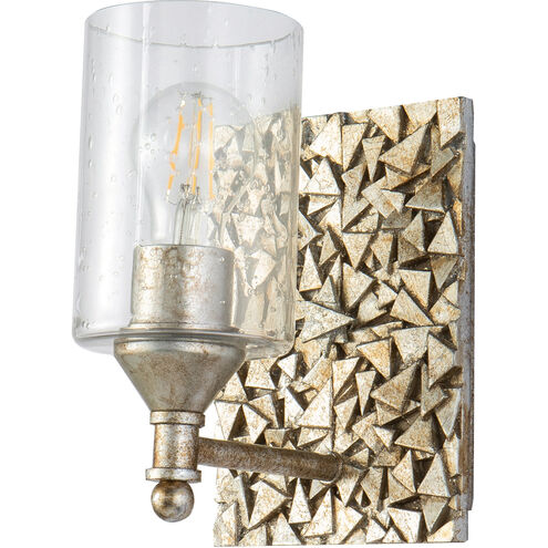 Mosaic 1 Light 6 inch Silver Bath Light Wall Light in Silver Leaf with Antique